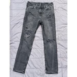 H&M TRD MRK Distressed Washed Black Biker Jeans US Men's Size 30 Coupe Moulante